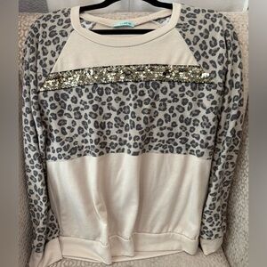 PS Kate Leopard‎ Print Sequin Sweatshirt